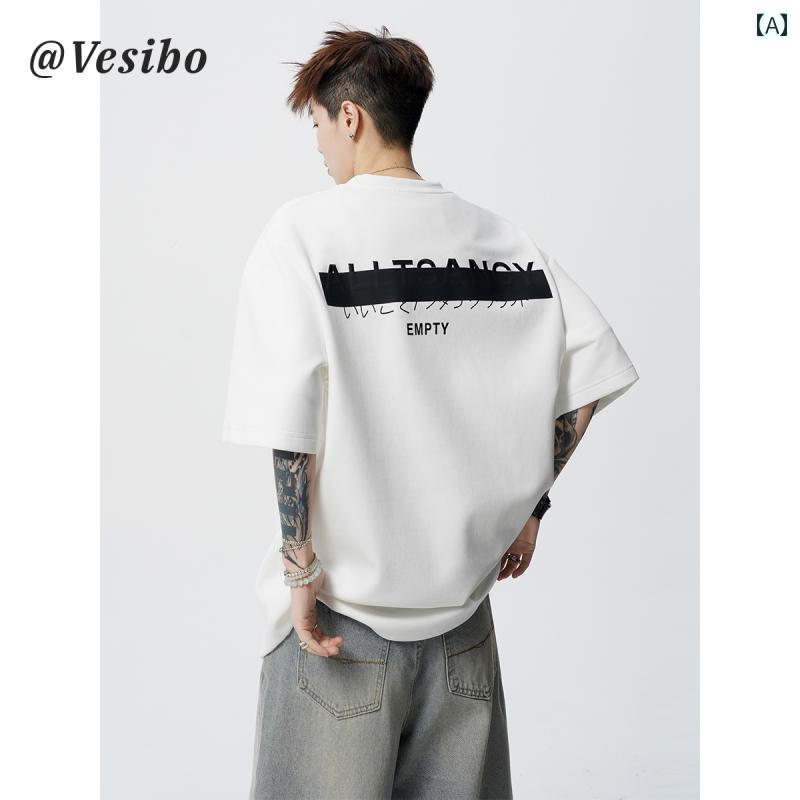 アメリカン プリント カップル 半袖 メンズ 夏 グラフィティ Tシャツ ストリート 万能 カジュアル トップス.カラフルカラーオシャレ(4.0)