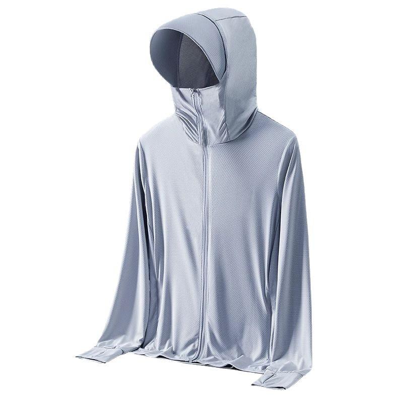 メンズ 接触冷感 薄手 ジャケット 男性用 聚酯纤维 釣り ウェア アウトドア スポーツ 紫外線対策 パーカー トップス 春夏 ライトグレー ダークグレー ホワイト ブルー ネイビー ブラック カモフラ柄