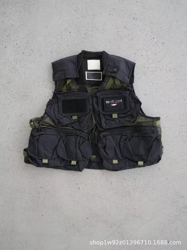 ベスト 男性用 アウトドア フィッシング 多ポケット コーデュロイ Vネック ミリタリー スタイル 釣り 登山 キャンプ 普段使い ブラック グリーン