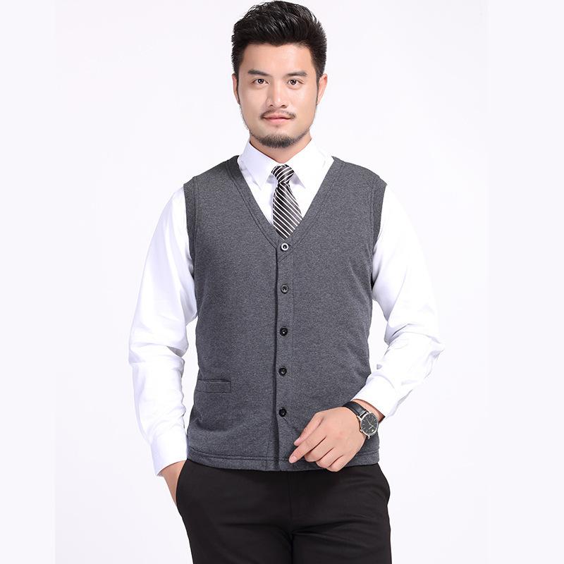 ベスト 男性用 中綿 あったか 保温 防寒 コットン 秋冬 シニア チョッキ カットソー 立体ポケット付き ..