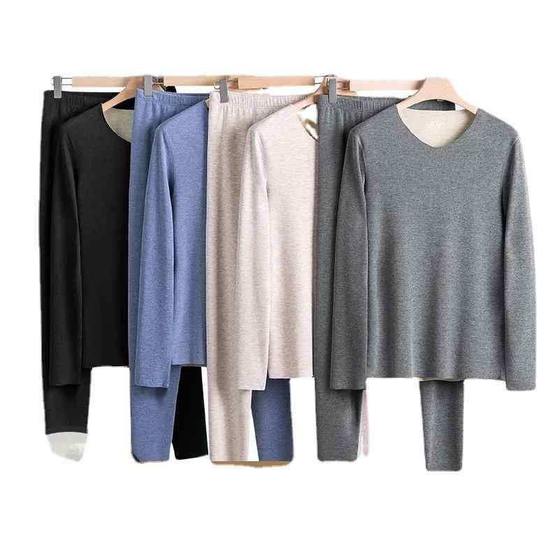 Other - メンズ インナー 上下セット Vネック 長袖Tシャツ ロングパンツ 無地 絹 保温 肌着 秋冬