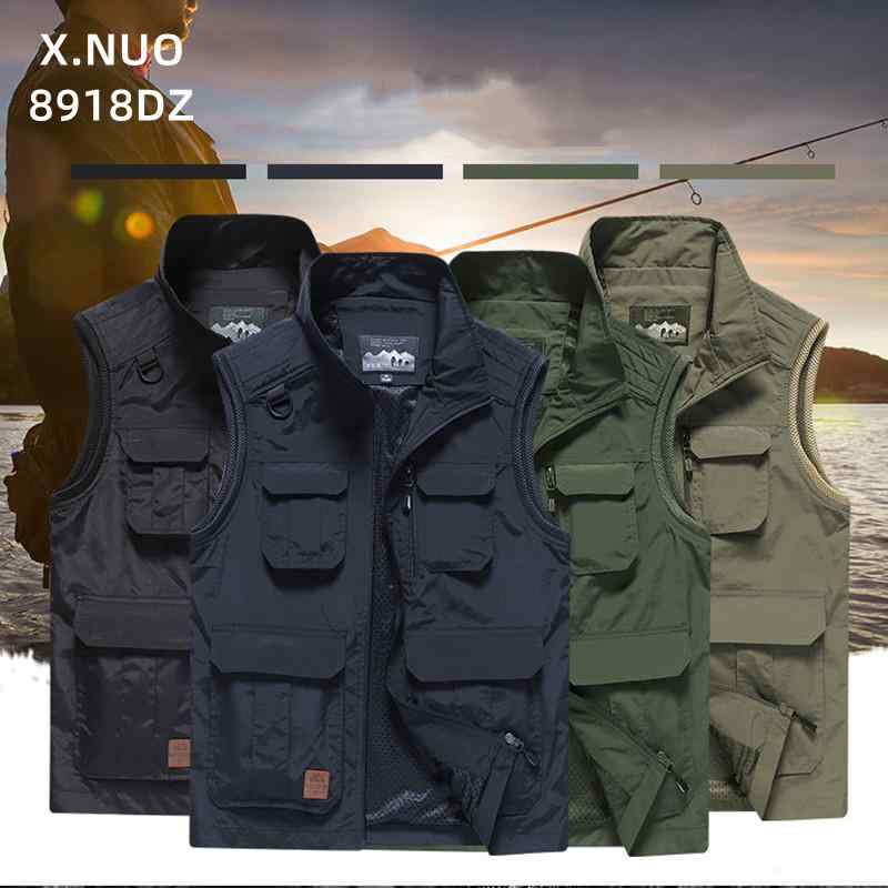 ベスト メンズ 男性用 アウトドア 多機能 速乾 薄手 春夏 キャンプ 登山 釣り 撮影 スポーツ ウェア 撥水性 通気性 カーキ ブラック ネイビー