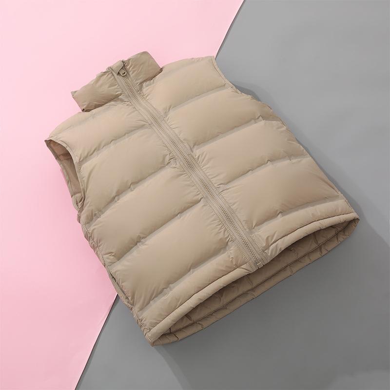 子供服 ダウンベスト 男の子 女の子 インナー 秋冬 白ダックダウン ゆったり シームレス ノースリーブ ..