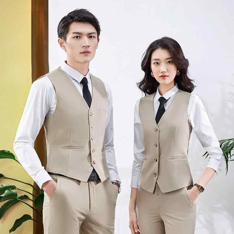 ベスト レディース 男性用 職業 夏 薄手 豪華感 銀行 無袖 背心 インナー 仕事着 ビジネス オフィスウェア フォーマル スマート きれいめ Vネック ポリエステル 春夏 ブラック グレー ネイビー