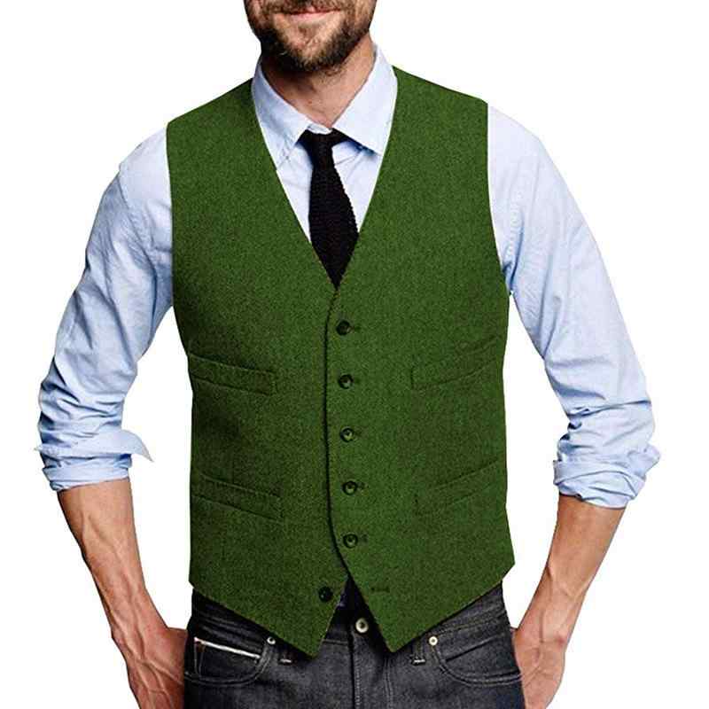 ベスト 男性用 スーツベスト ヘリンボーン Vネック フォーマル ビジネス カジュアル 紳士服 トップス グレー ブラウン ブラック