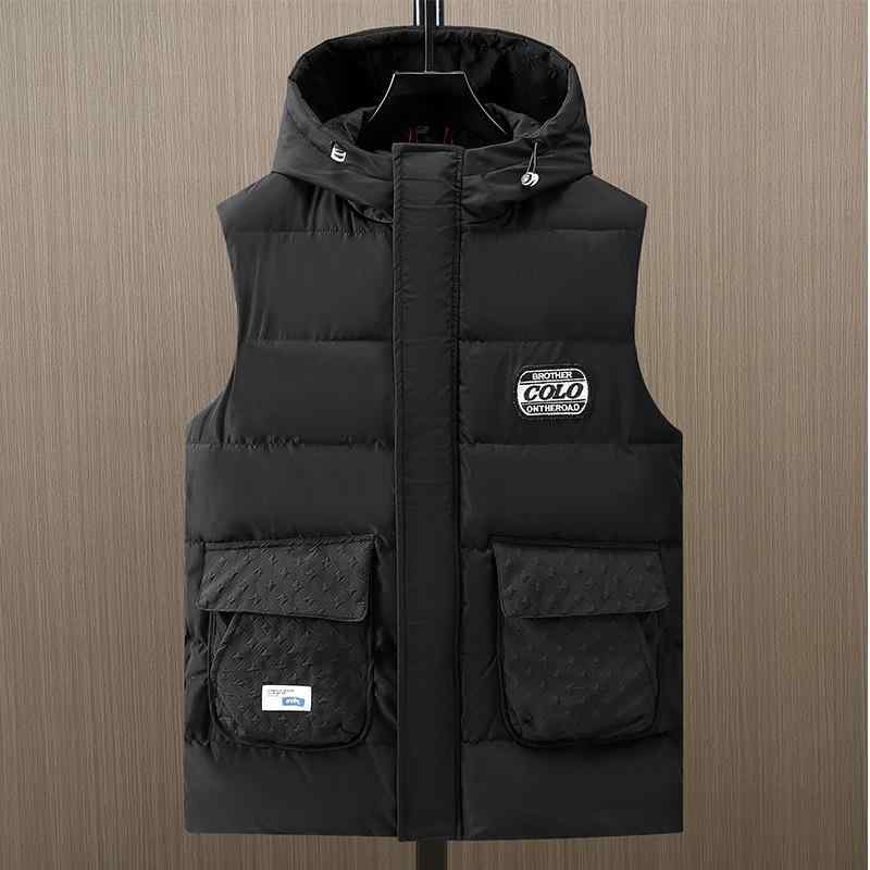 メンズ 大きいサイズ 中綿ベスト 厚手 防寒 チョッキ アウター 4XL 5XL 6XL 7XL 8XL 9XL 10XL 11XL 12XL ポリエステル ブラック グレー