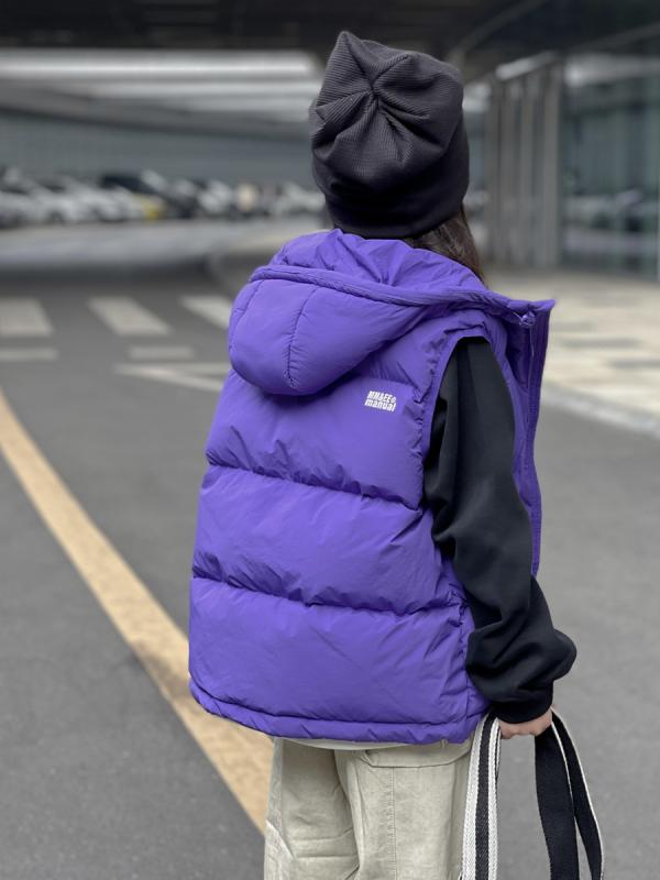 子供用ダウンベスト キッズ 男の子 女の子 幼稚園 親子ペア 秋冬 防寒着 チョッキ ショート丈 ピンク パープル アイボリー ブラック