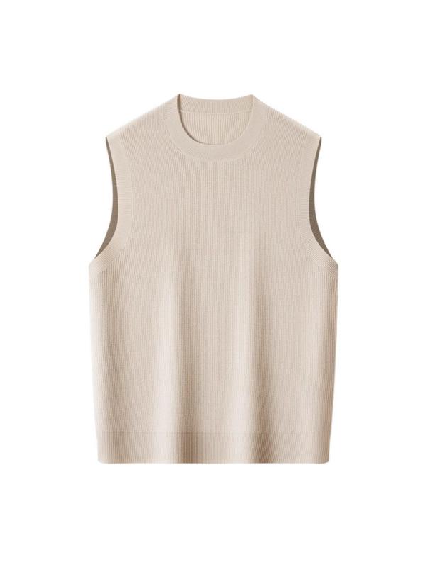 ニット メンズ ニットベスト 男性用 丸首 無袖 セーター ベスト 春秋 通勤 普段使い アクリル混紡 ブラック グレー カーキ