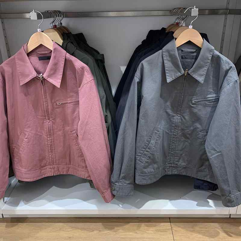ジャケット 男女兼用 春秋 カジュアル ジップアップ デトロイトジャケット デニム アウター 湖ブルー ダークグレー パープル ベージュ