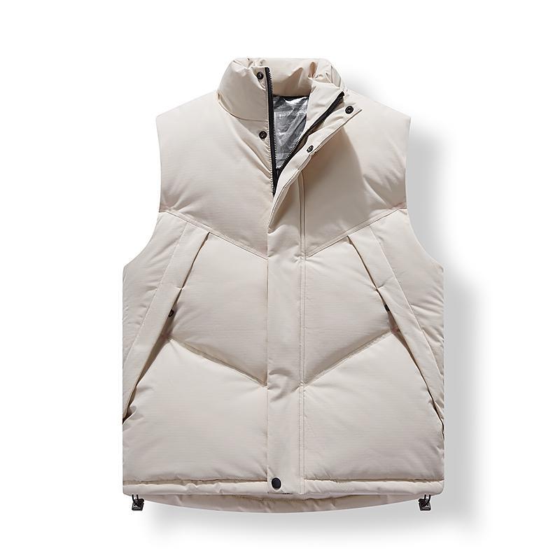 ダウンベスト 男性用 グラフェン 中綿 秋冬 作業着 アウトドア 防寒 チョッキ 立襟 ワークウェア ポリエステル 無地(x2)
