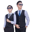 ベスト レディース メンズ ビジネス フォーマル ポリエステル 無地 チョッキ ジレ 男性用 女性用 紺 黒 グレー 普段使い オフィス(x10)