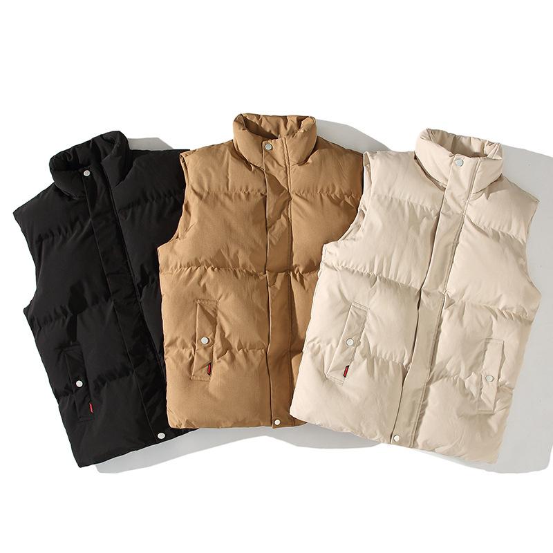 ベスト 男性用 コットン ポリエステル 裏ボア あったか ストリート カジュアル ゆったりサイズ ホワイト ブラック コーヒー M L XL 2XL 3XL 4XL