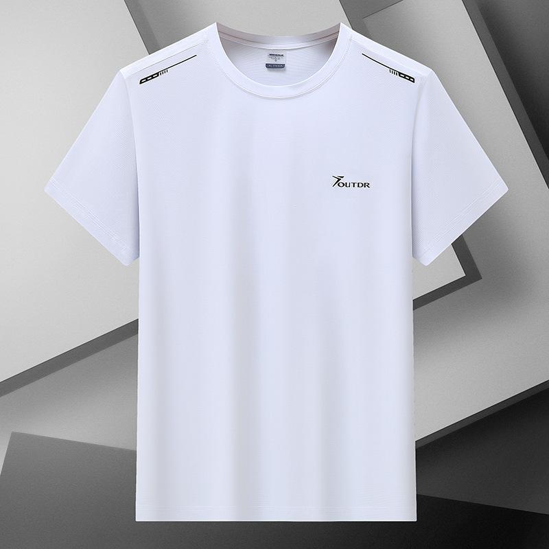 Tシャツ メンズ 男性用 大きいサイズ 接触冷感 スポーツ Tシャツ 半袖 丸首 無地 薄手 ブラック ホワイト デニムブルー 墨グリーン