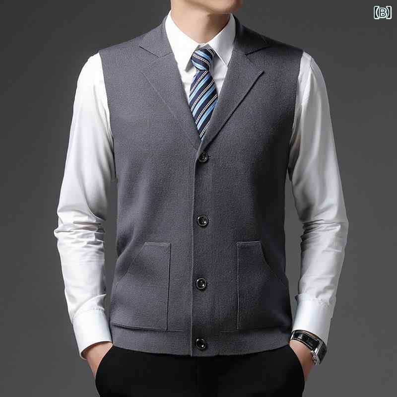 ベスト 男性用 金糸ベロア Vネック カーディガン 厚手 秋 普段使い 部屋着 ブラウン グレー グリーン パープル ブラック