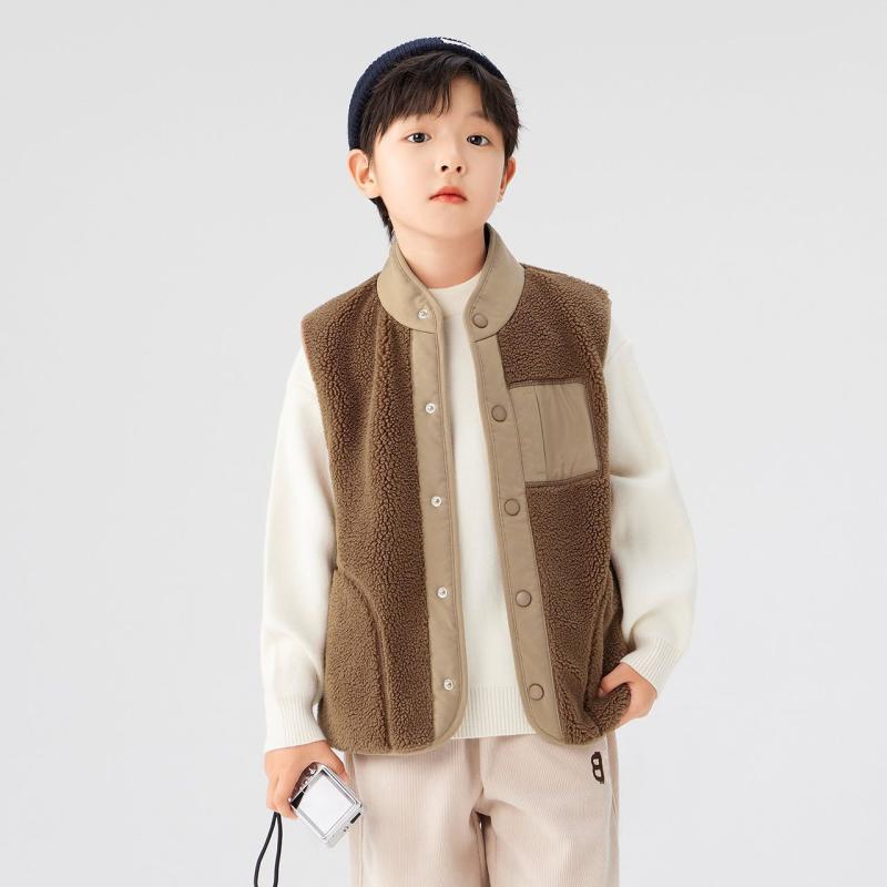 Knit Sweater - 子供服 ベスト 男の子 ボア フリース 秋冬 中綿 防寒 110cm 120cm 130cm 140cm 150cm 160cm