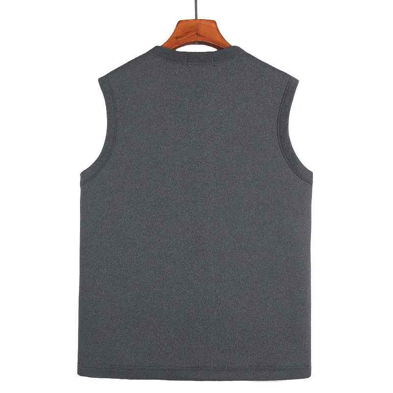 Knit Sweater - ベスト 男性用 中綿ベスト シニア 50代 60代 冬季 防寒 あったか チョッキ 普段使い ポリエステル 浅グレー 黒グレー