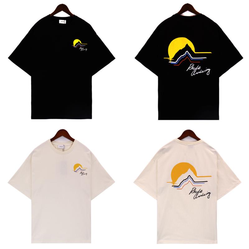 Tシャツ メンズ 男性用 半袖 コットン プリント 薄手 ラウンドネック カジュアル スタイル ブラック 杏色