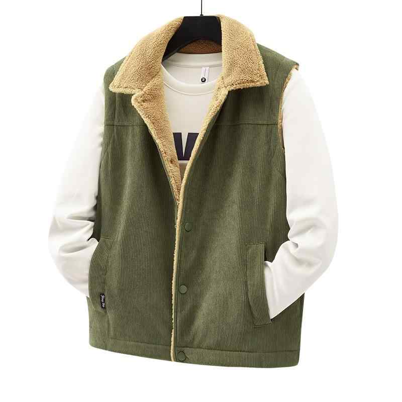 Knit Sweater - メンズ コーデュロイ ベスト 羊羔绒 ジャケット 裏起毛 防寒 アウター カジュアル 重ね着 ミリタリー スタイル 秋冬