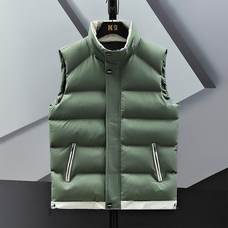 Knit Sweater - メンズ ジャケット 秋冬 中綿 チョッキ カジュアル アウトドア ポリエステル ゆったりサイズ ホワイト ブラック カーキグリーン