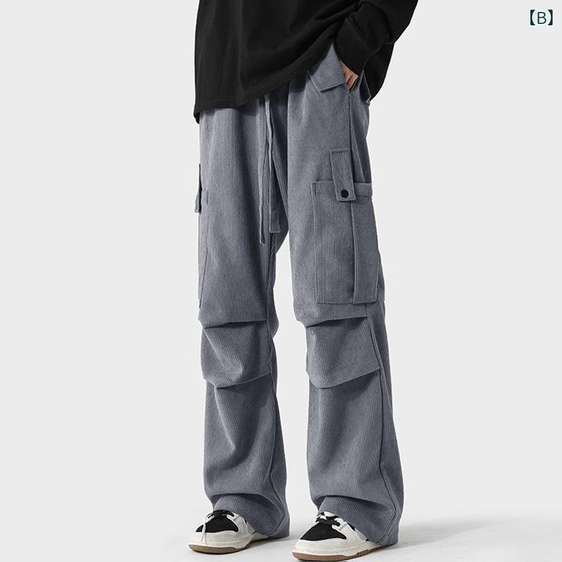 パンツ メンズ カーゴパンツ ワイドパンツ ゆったり ストレート ワークパンツ ミリタリーパンツ 無地 四季 普段使い 部屋着