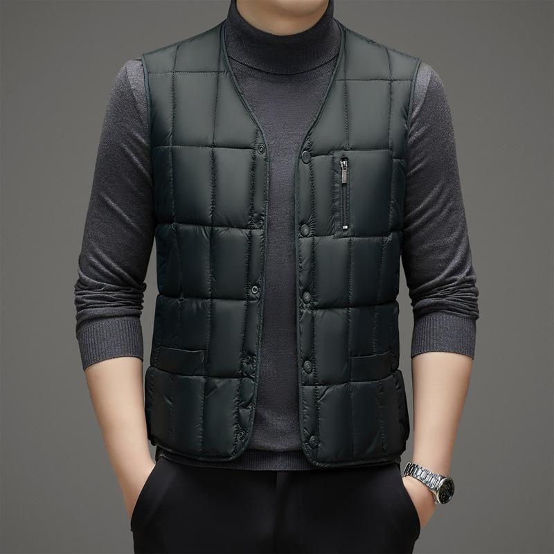 Rakuten - ベスト 男性用 防寒 中綿 チョッキ シニア 世代 暖か Business 紳士 カジュアル スタイル 聚酯纤维 ポリエステル 繊維 紺色 ネイビー カーキ