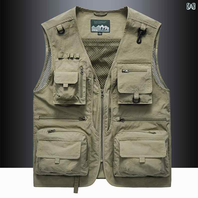 ベスト 男性用 アウトドア ワークベスト 多ポケット 釣り 登山 速乾性 カーキ レッド ネイビー 軍緑 グレー ブラック オレンジ・版型: ゆったり・柄: 無地・主な素材: ナイロン・生地: 化学繊維混紡・対象: 若者・スタイル: ・ディテール: 装飾・ポケット: 立体パッチ・裾: 布裾・カラー: カーキ.レッド.ダークブルー.アーミーグリーン.グレー.ブラック.オレンジ・サイズ: M.L.XL.2XL.3XL.4XL.5XL