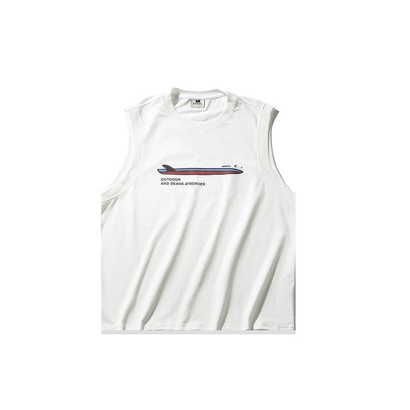 タンクトップ メンズ ノースリーブ トップス コットン プリント 普段使い ルームウェア スポーティ カ..