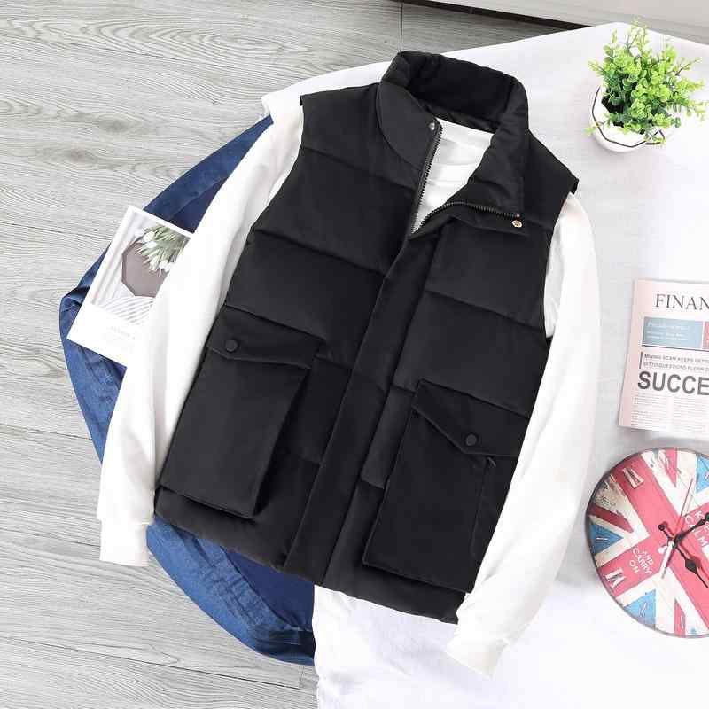 メンズ 綿 服 ベスト カジュアル スタンドカラー ノースリーブ ワークウェア 防寒着 ポリエステル ブラック グレー レッド