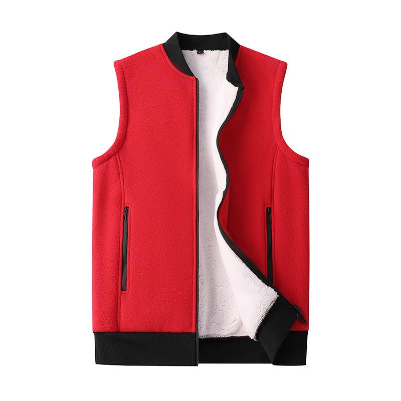 ベスト 男性用 フリース 裏起毛 防寒 スポーツ アウトドア 大きいサイズ カジュアル ポリエステル 無地 ブラック 黒