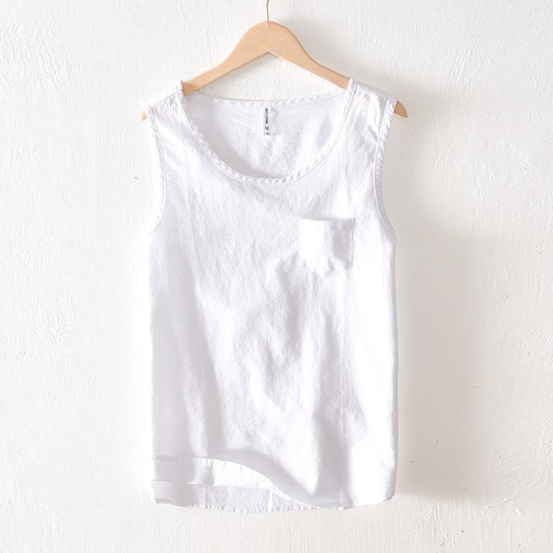 Tシャツ メンズ タンクトップ コットンリネン ノースリーブ 接触冷感 部屋着 ルームウェア 普段使い 運動 スポーツ トレーニング グレー 紺色 白