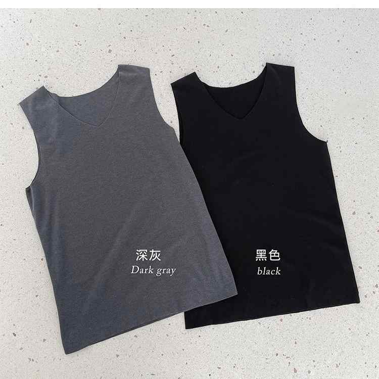 ベスト メンズ 男性用 防寒 あったか インナー トップス スリムフィット アクリル 黒 ブラック グレー