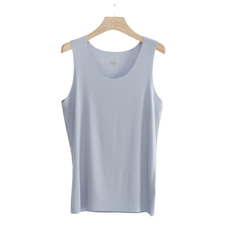 メンズ インナー Tシャツ 男性用 下着 ノースリーブ モダール ブレンド 吸汗 無地 ストレッチ 涼感 薄手 ラウンドネック 白 黒 グレー 春夏(x2)