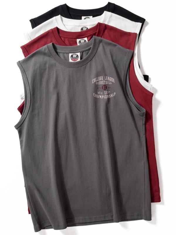 タンクトップ メンズ 男性用 コットン 綿 ノースリーブ Tシャツ トップス 運動 スポーツ 普段使い ゆったり 部屋着 黒 白 グレー 赤(x2)