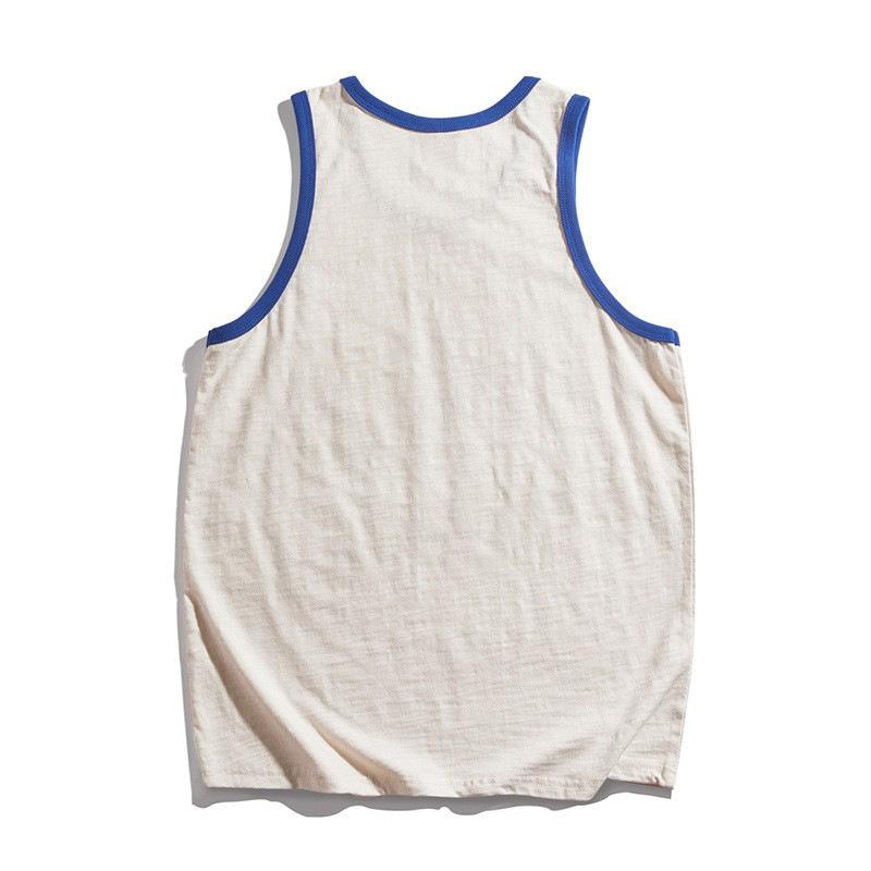 タンクトップ メンズ 男性用 夏 スポーツウェア レトロ プリント 綿 ルーズ 薄手 普段使い 部屋着(x2)