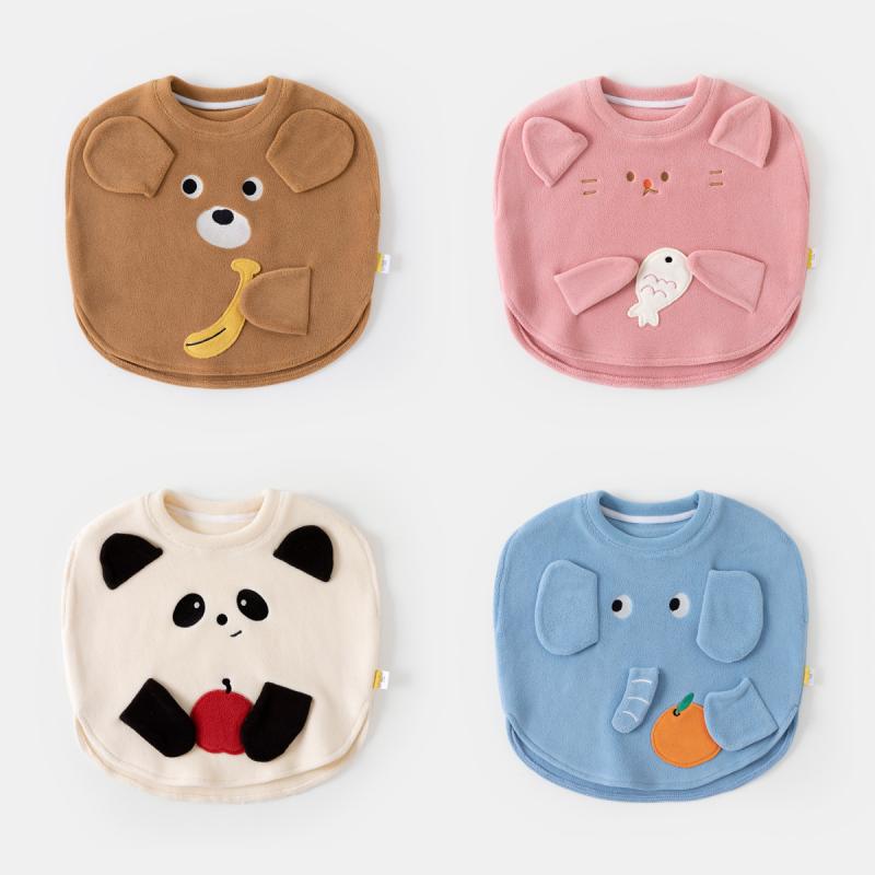 子供服 ベスト 春秋 ベビー 幼児 女の子 男の子 チョッキ かわいい アニマル柄 裏地付き あったか ピンク ベージュ ブラウン ブルー 70 80 90 100