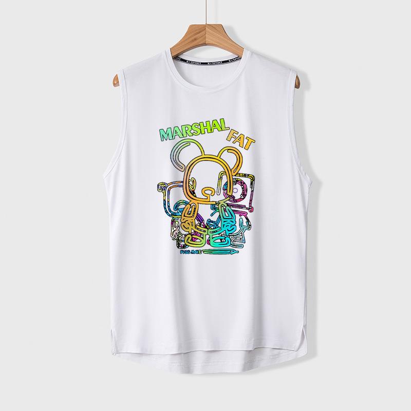 タンクトップ メンズ 男性用 夏物 薄手 コットン混紡 ゆったり アメカジ ストリート ランニング スポー..