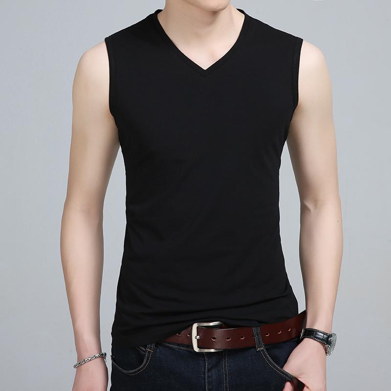 タンクトップ メンズ Vネック スリムフィット コットン 無地 カジュアル 男性用 アンダーシャツ 薄手 白/赤/グレー/黒/濃灰/青
