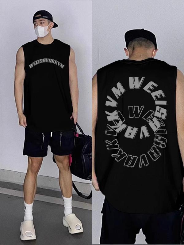 タンクトップ メンズ 男性用 2025年 コットン 速乾 通気性 吸汗 ランニング トレーニング 運動 スポー..