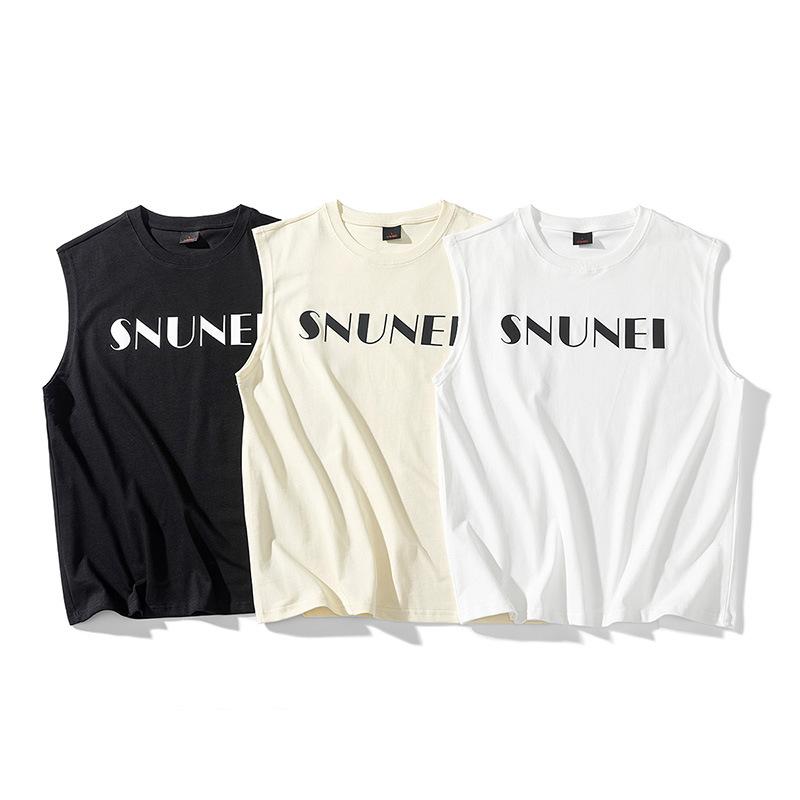 タンクトップ メンズ コットン 涼しい ノースリーブ Tシャツ レトロ ストリート アメカジ プリント カットソー 春夏