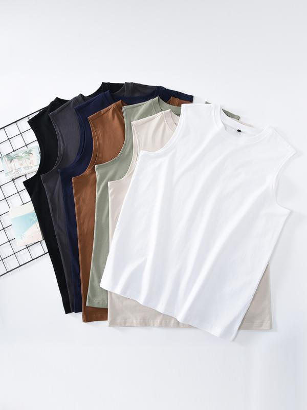 Tシャツ メンズ 男性用 ノースリーブ タンクトップ カットソー コットン 綿 白 黒 グレー 紺色 緑 ブラ..