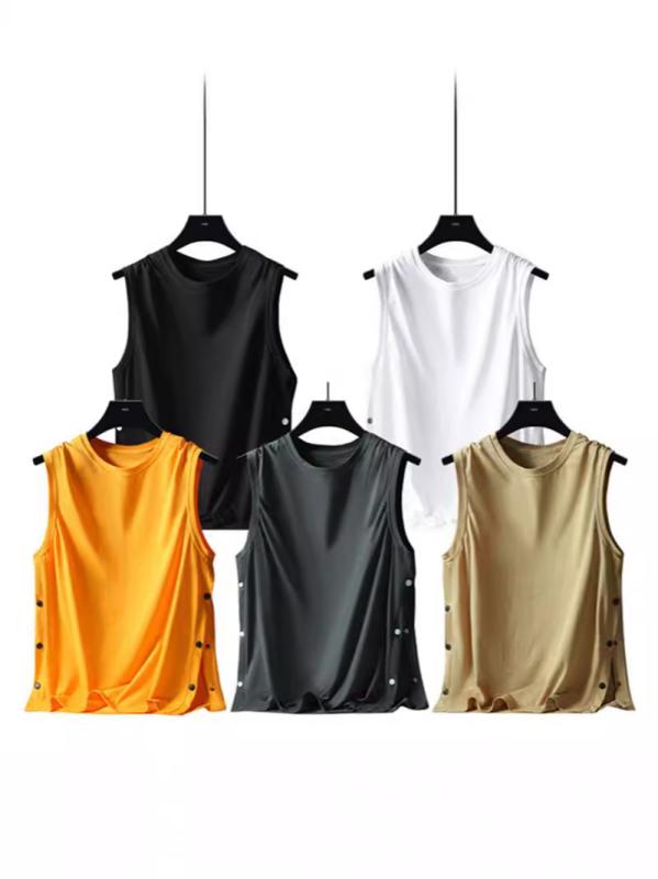 Tシャツ メンズ タンクトップ コットン ノースリーブ カットソー スポーツ 運動着 ルームウェア 部屋着 春夏 イエロー ホワイト ブラック グレー カーキ 大碼