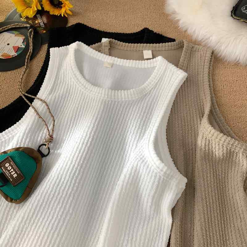 Tシャツ メンズ タンクトップ コットン混紡 ストライプ柄 ルーズフィット カジュアル スリーブレス トップス カットソー ブラック ホワイト カーキ