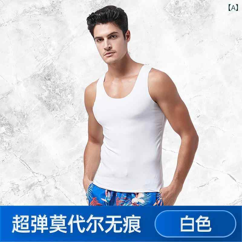 メンズ タンクトップ 男性用 接触冷感 薄手 再生繊維 スポーツインナー トレーニングウェア ノースリーブ カットソー ラウンドネック 普段使い カジュアル 春夏 秋冬(x2)