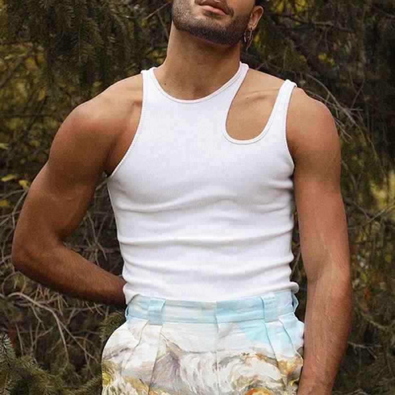 タンクトップ メンズ ポリエステル 無地 ノースリーブ Tシャツ カットソー 接触冷感 伸縮性 インナー 部屋着 カジュアル 白 黒 赤(x2)