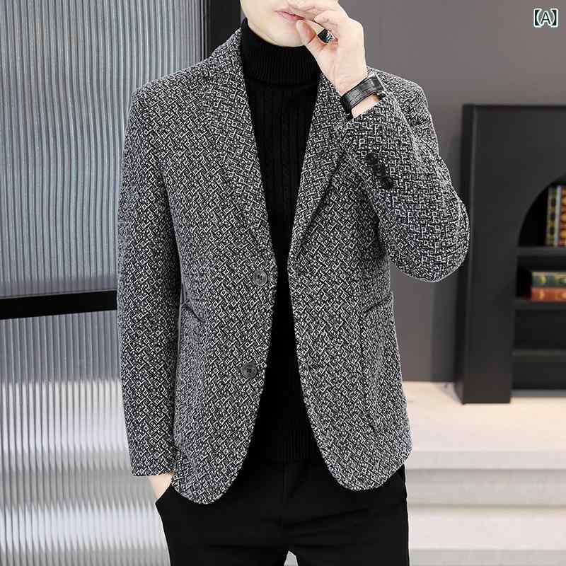 コート メンズ テーラード 秋冬 ウールライク ジャケット ブレザー ビジネス カジュアル 無地 M L XL 2XL 3XL 4XL ベージュ ブラック ブラウン