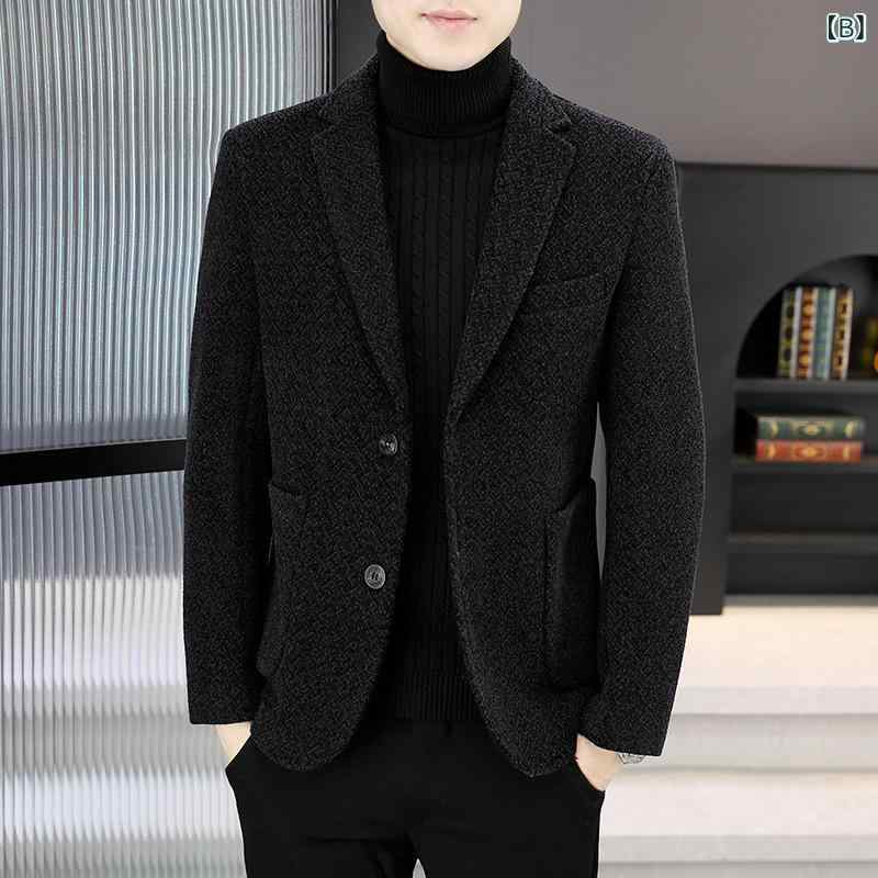 コート メンズ テーラード 秋冬 ウールライク ジャケット ブレザー ビジネス カジュアル 無地 M L XL 2XL 3XL 4XL ベージュ ブラック ブラウン