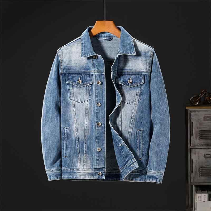 ジャケット 男性用 デニム 春秋冬 カジュアル トップス 長袖 薄手 普段使い ライトブルー M L XL 2XL 3XL 4XL