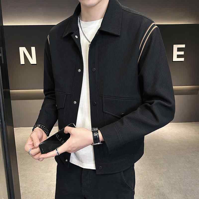 ジャケット メンズ 男性用 ライトアウター コーデュロイ ブルゾン 襟付き トップス 長袖 薄手 ミリタリー カジュアル スプリングコート ブラック系 オフホワイト系・カテゴリ: カジュアルスーツ・素材: コーデュロイ.ウサギの毛・スタイル...