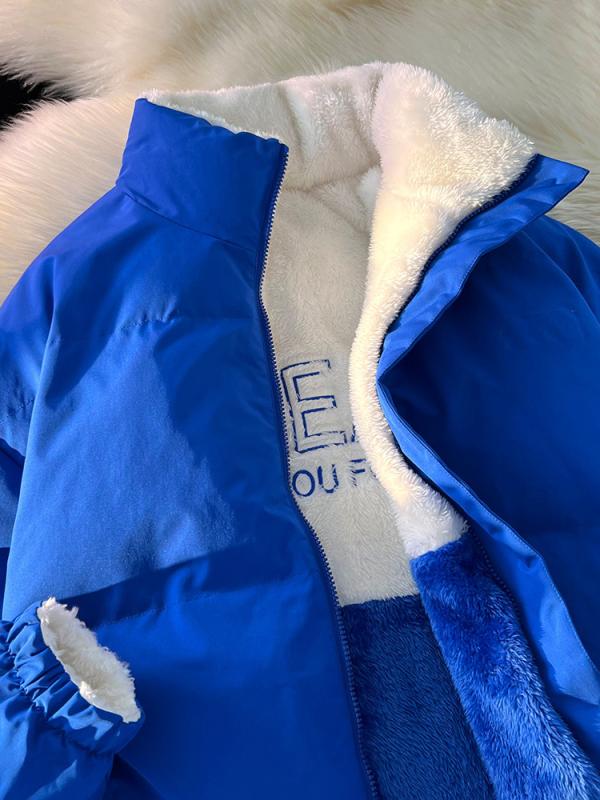 綿ジャケット メンズ 秋冬 立襟 フリース リバーシブル 厚手 ポリエステル 無地 ドロップショルダー 抹茶グリーン 月光ブルー ブラック カーキ ピンク系 クラインブルー 晨曦紫