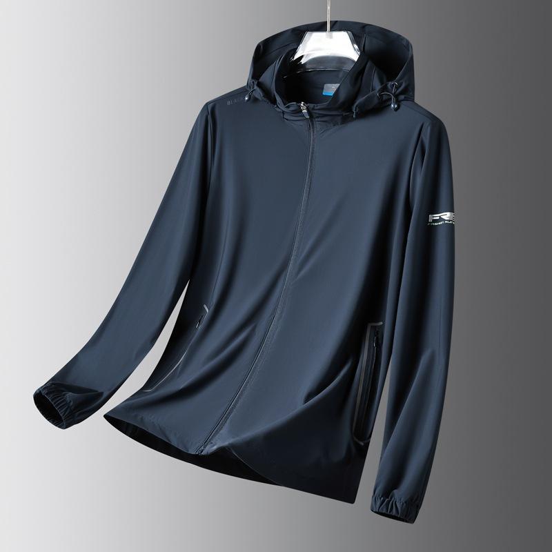 ジャケット 男性用 薄手 接触冷感 UVカット パーカー 撥水 スポーツ アウトドア 黒 白 紺 グレー 春夏 ..